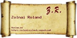 Zolnai Roland névjegykártya